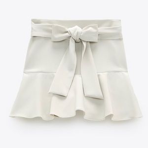 Zara flounce skort with self tie -NWT